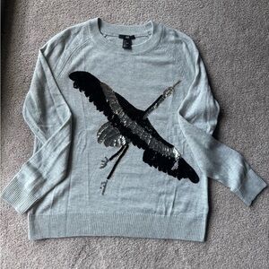 H&M Sequin Goose Sweater Size Small